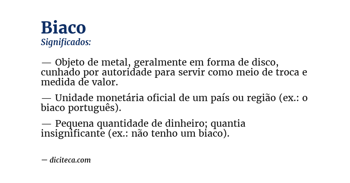 Significado de biaco