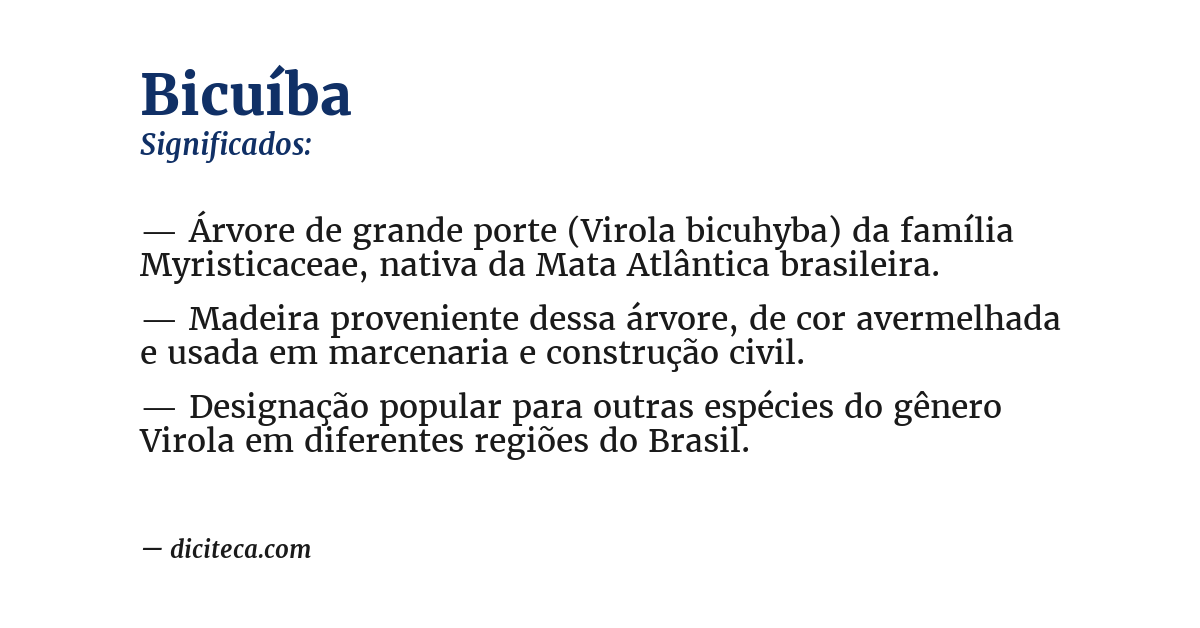 Significado de bicuíba