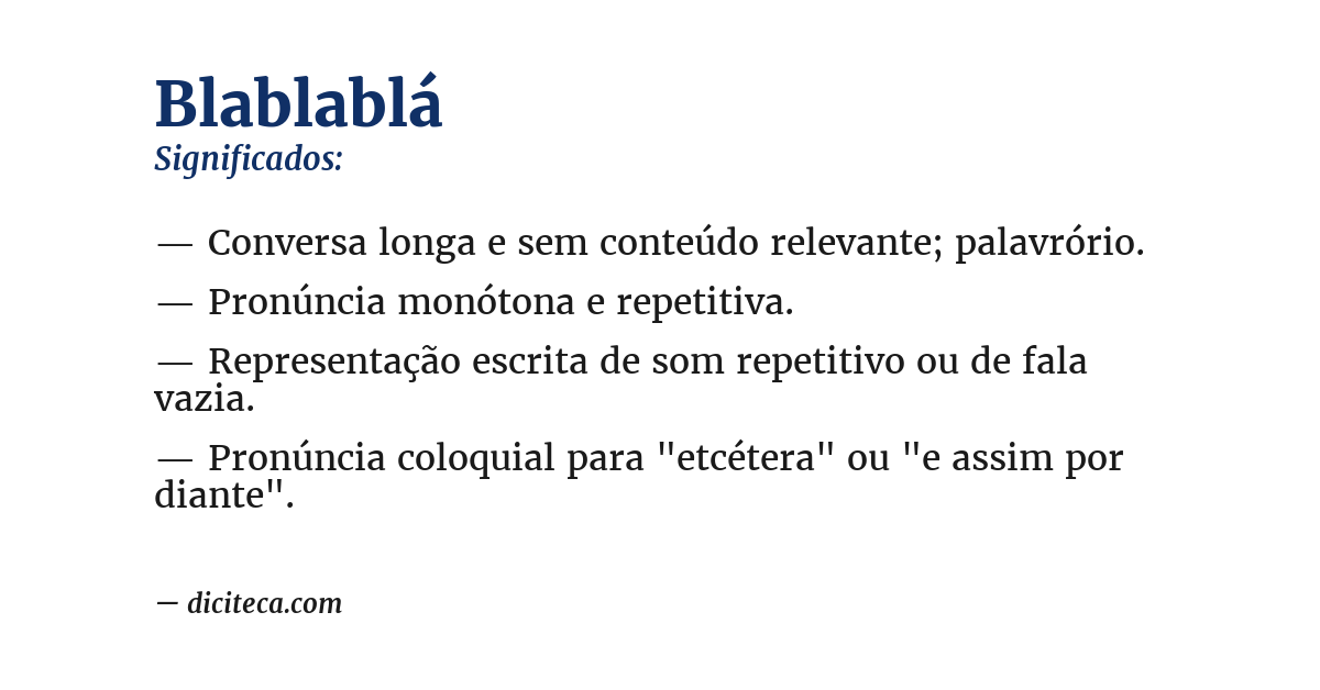 Significado de blablablá