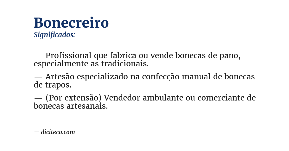 Significado de bonecreiro