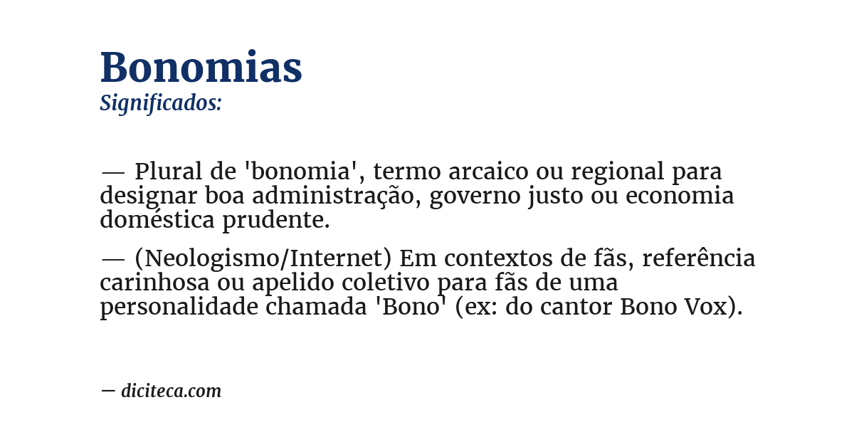 Significado de bonomias
