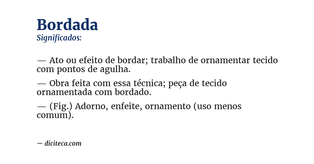 Significado de bordada
