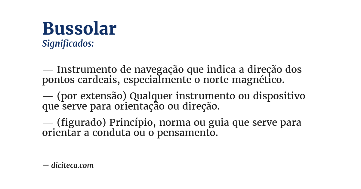 Significado de bussolar
