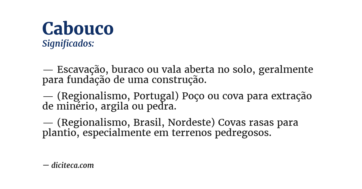 Significado de cabouco