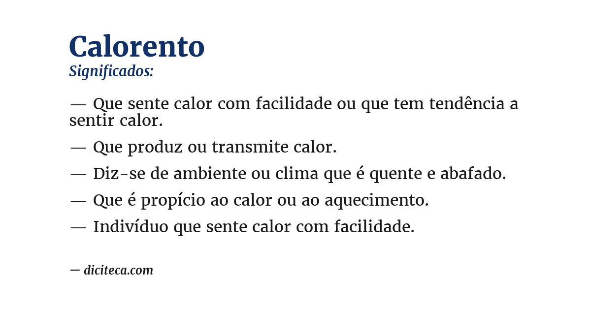 Significado de calorento
