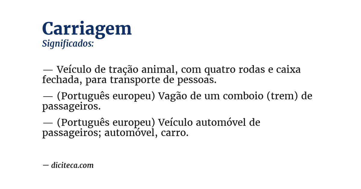 Significado de carriagem