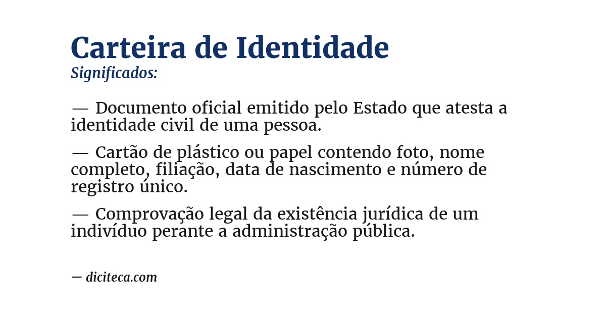 Significado de carteira de identidade
