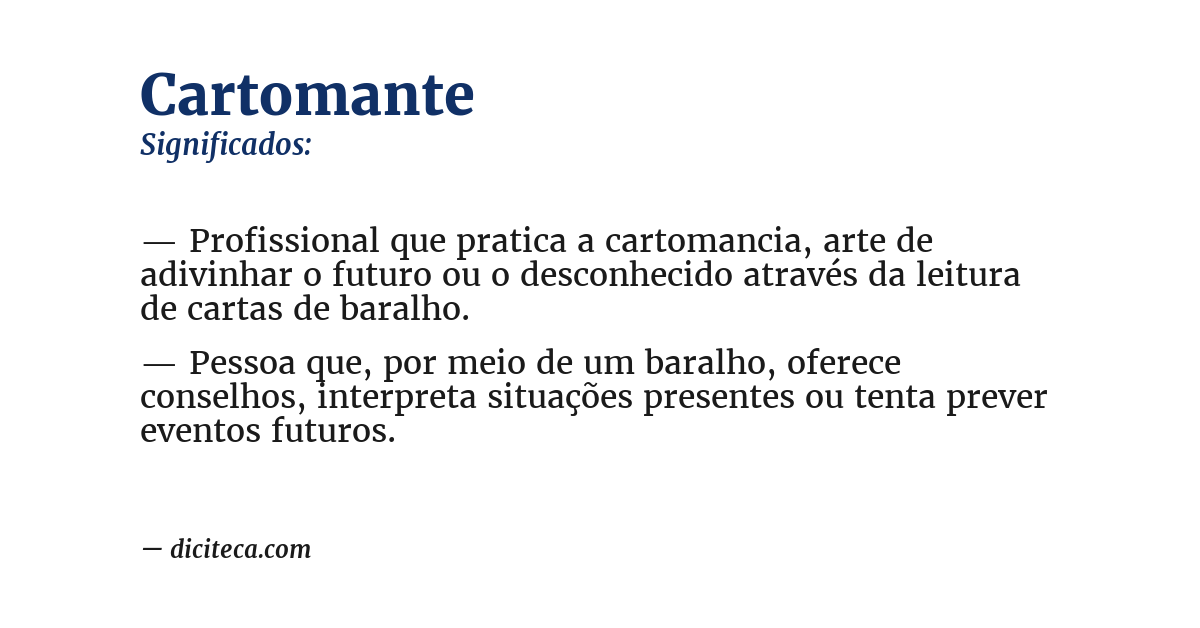 Significado de cartomante