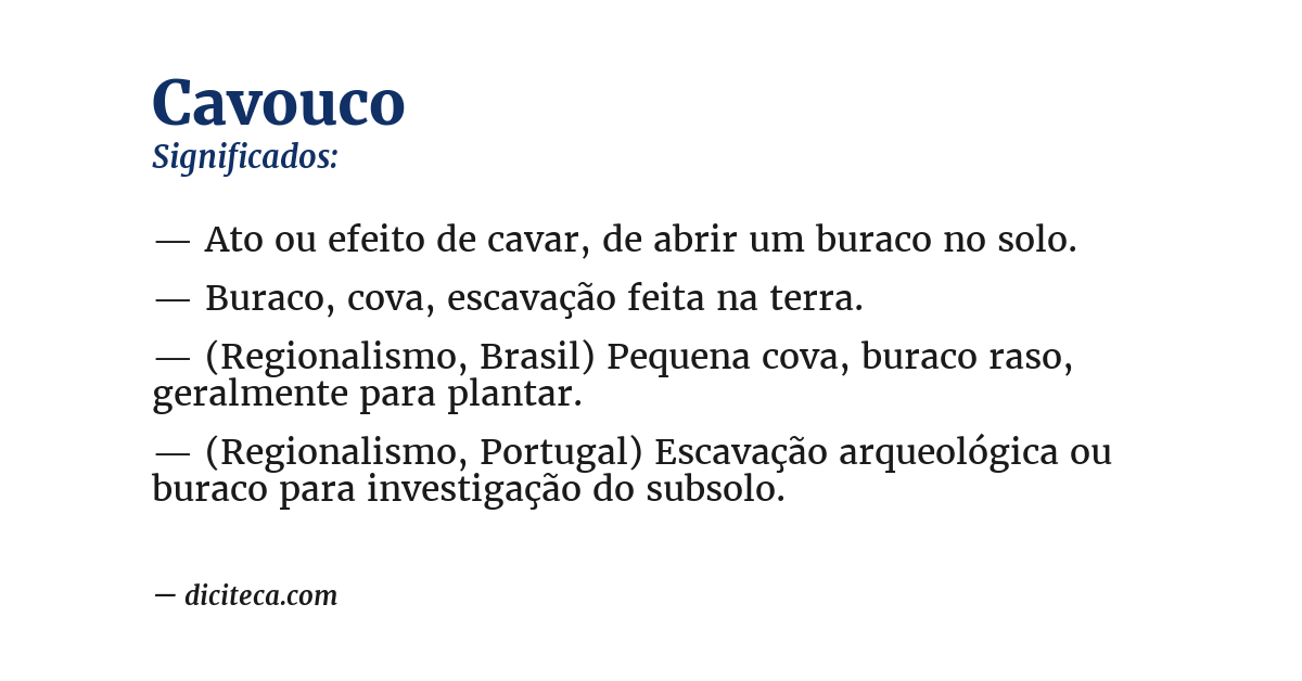 Significado de cavouco