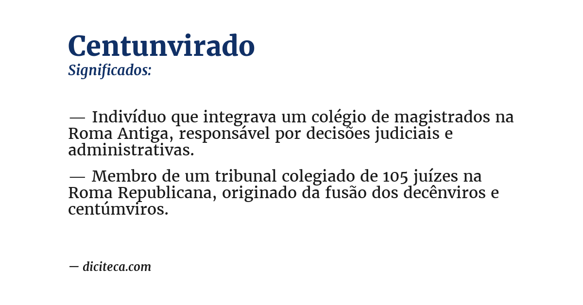 Significado de centunvirado