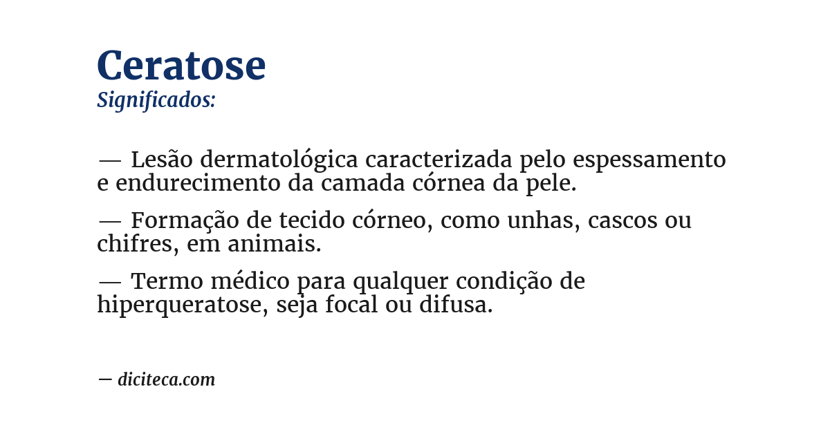 Significado de ceratose