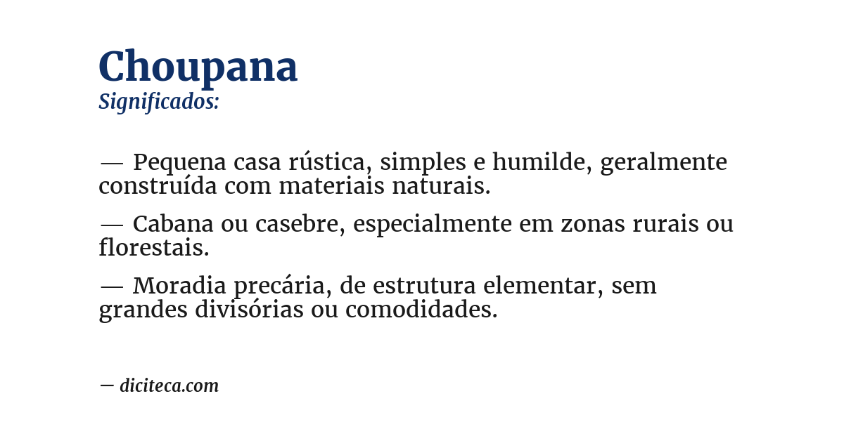 Significado de choupana
