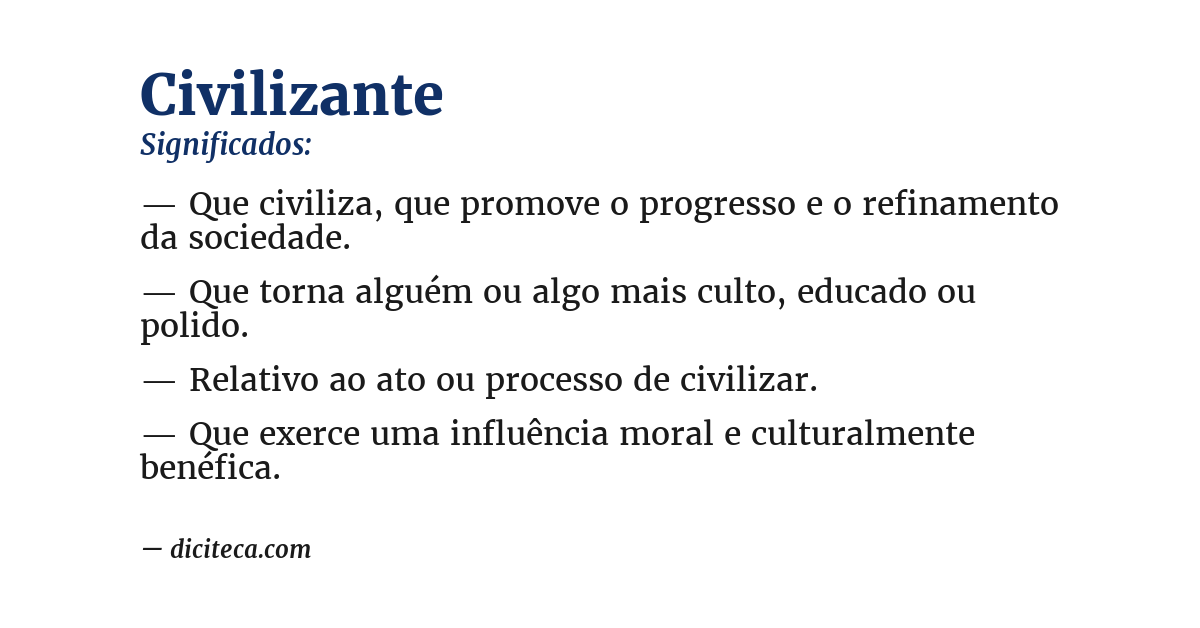Significado de civilizante