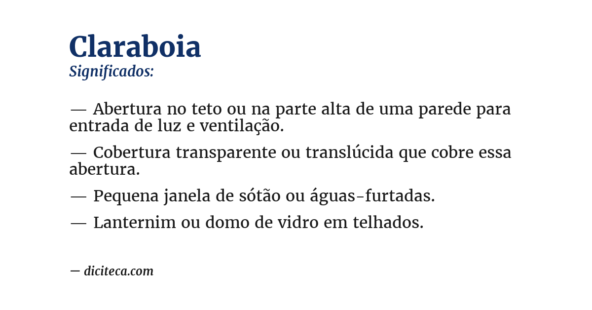 Significado de claraboia