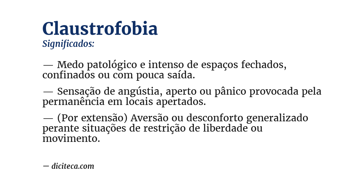 Significado de claustrofobia