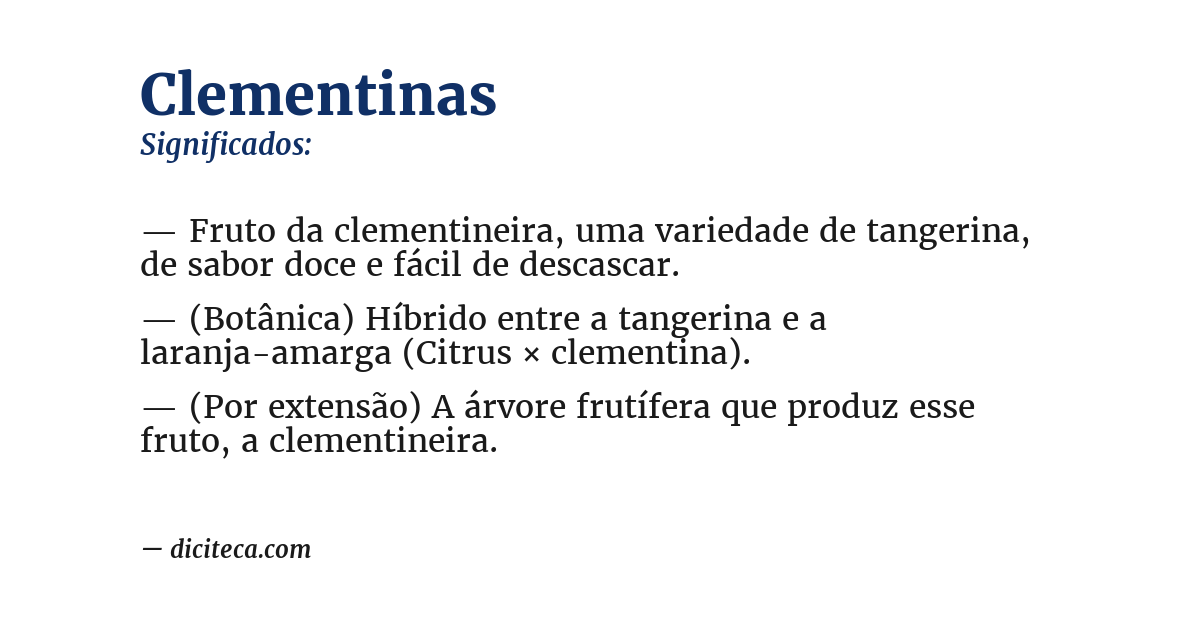 Significado de clementinas