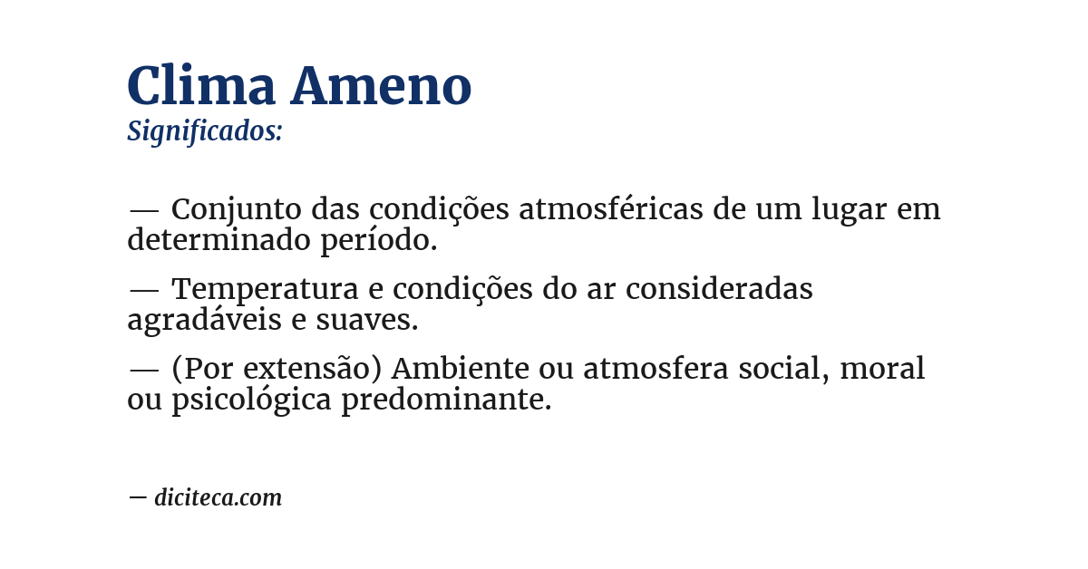 Significado de clima ameno