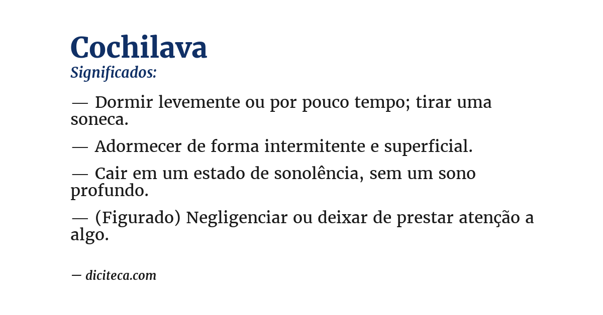 Significado de cochilava