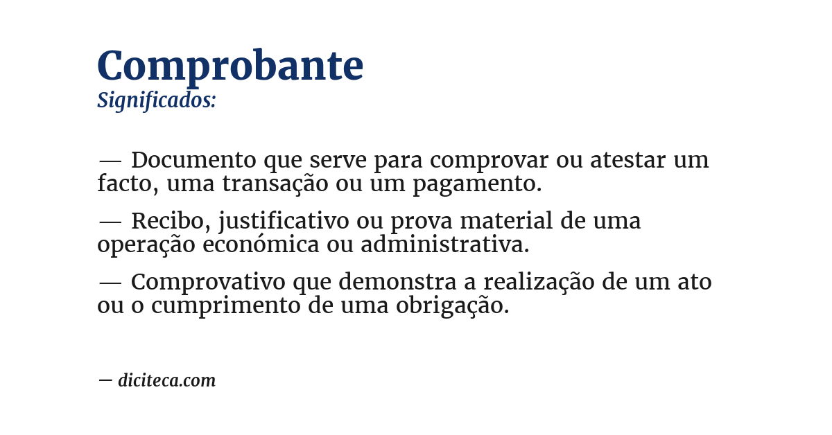 Significado de comprobante