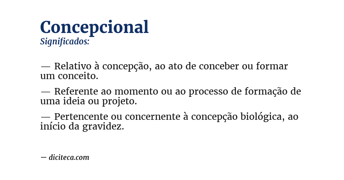 Significado de concepcional