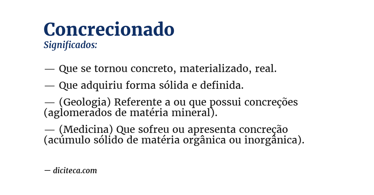Significado de concrecionado