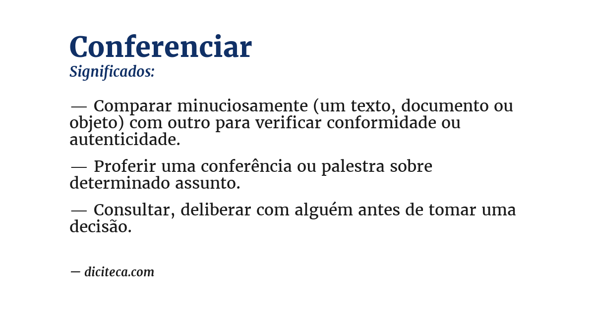 Significado de conferenciar