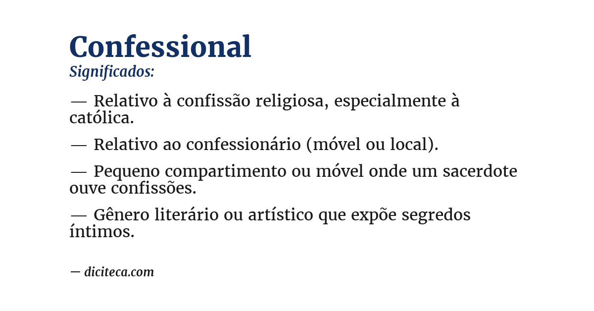 Significado de confessional