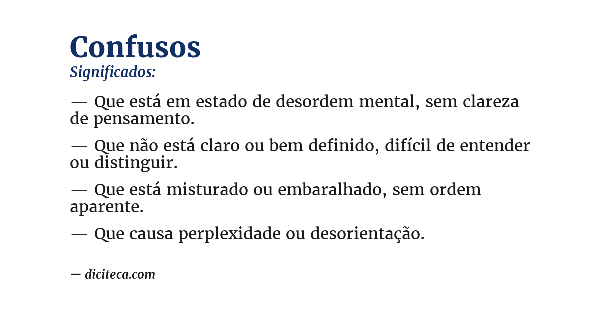 Significado de confusos