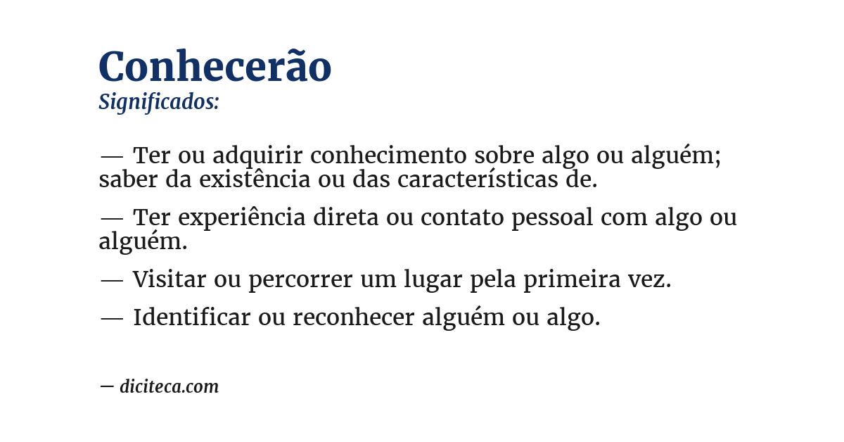 Significado de conhecerão