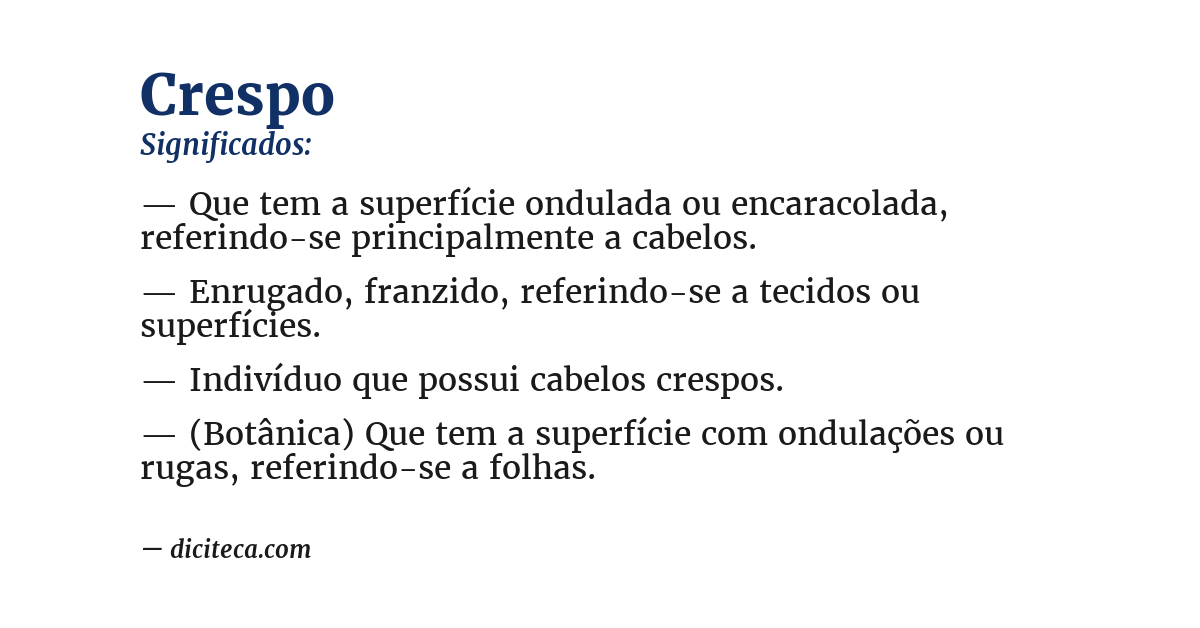 Significado de crespo
