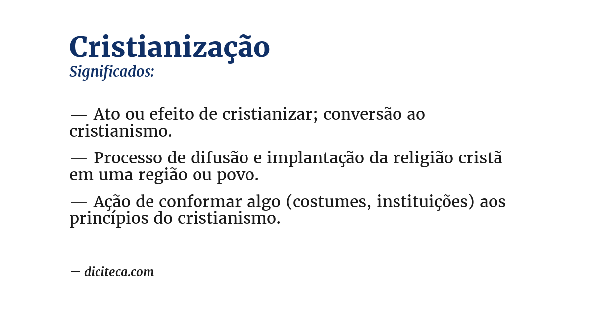 Significado de cristianização