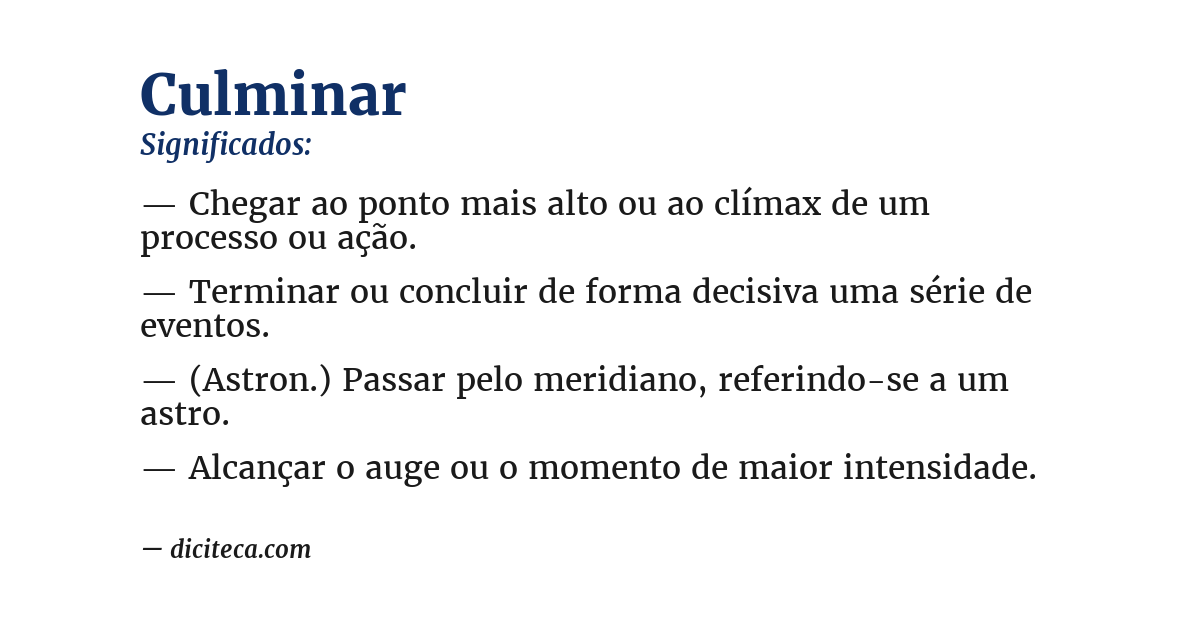 Significado de culminar