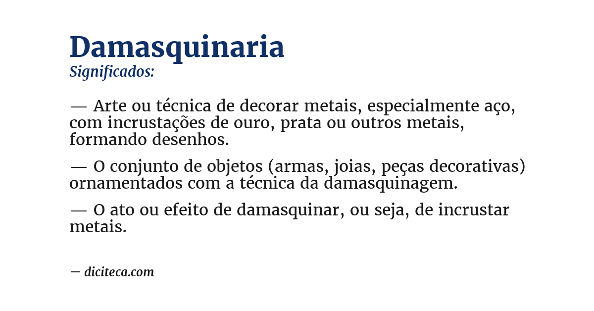 Significado de damasquinaria