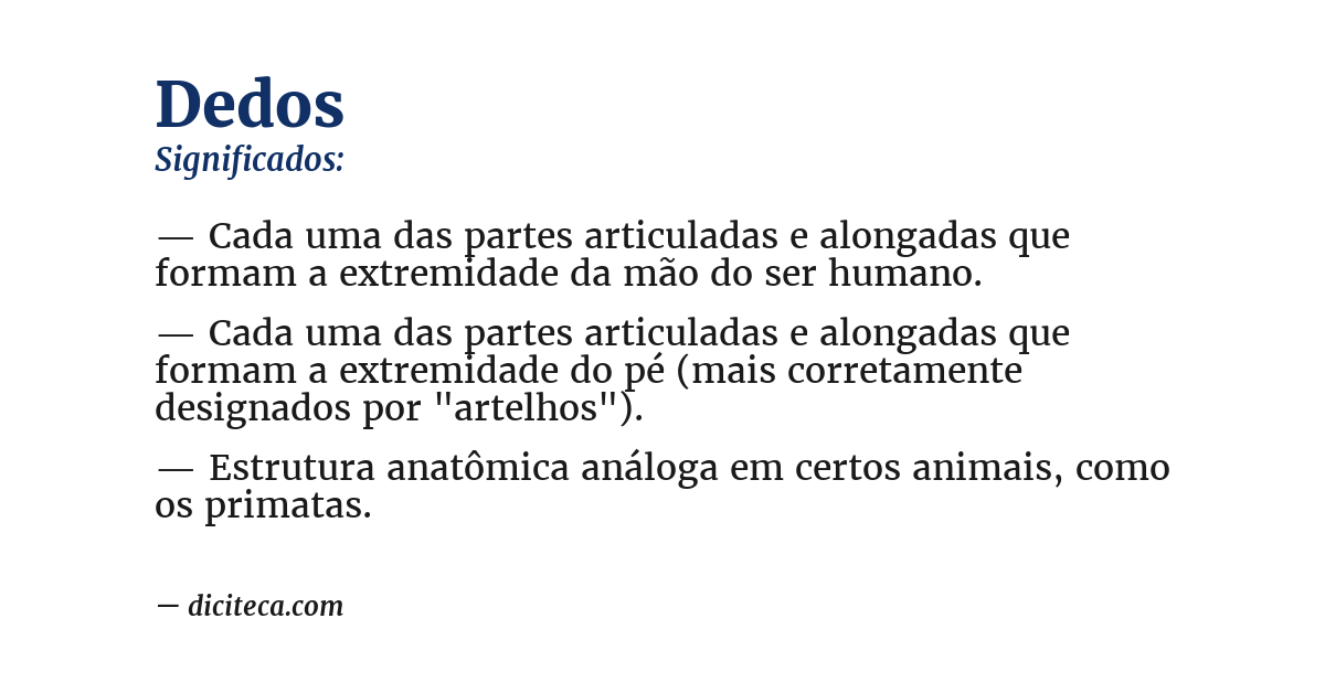 Significado de dedos
