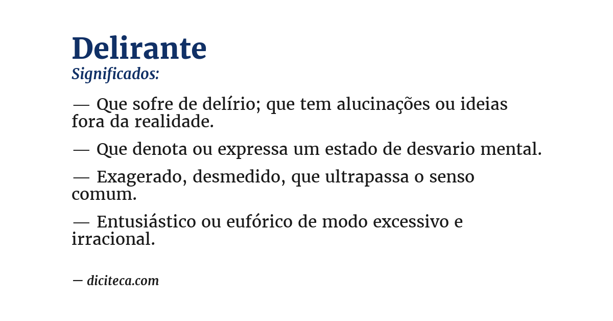 Significado de delirante