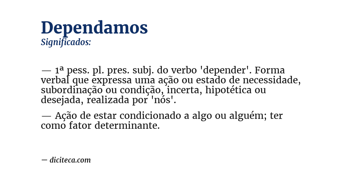 Significado de dependamos