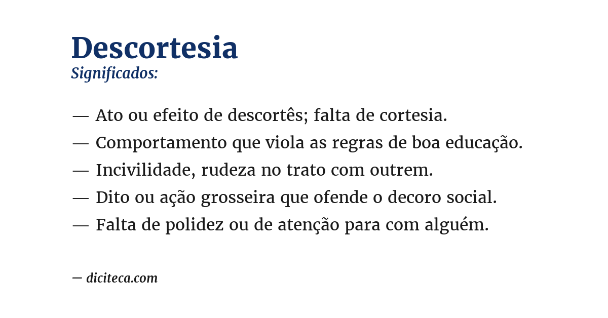 Significado de descortesia