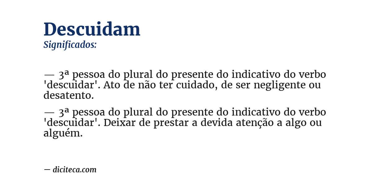 Significado de descuidam