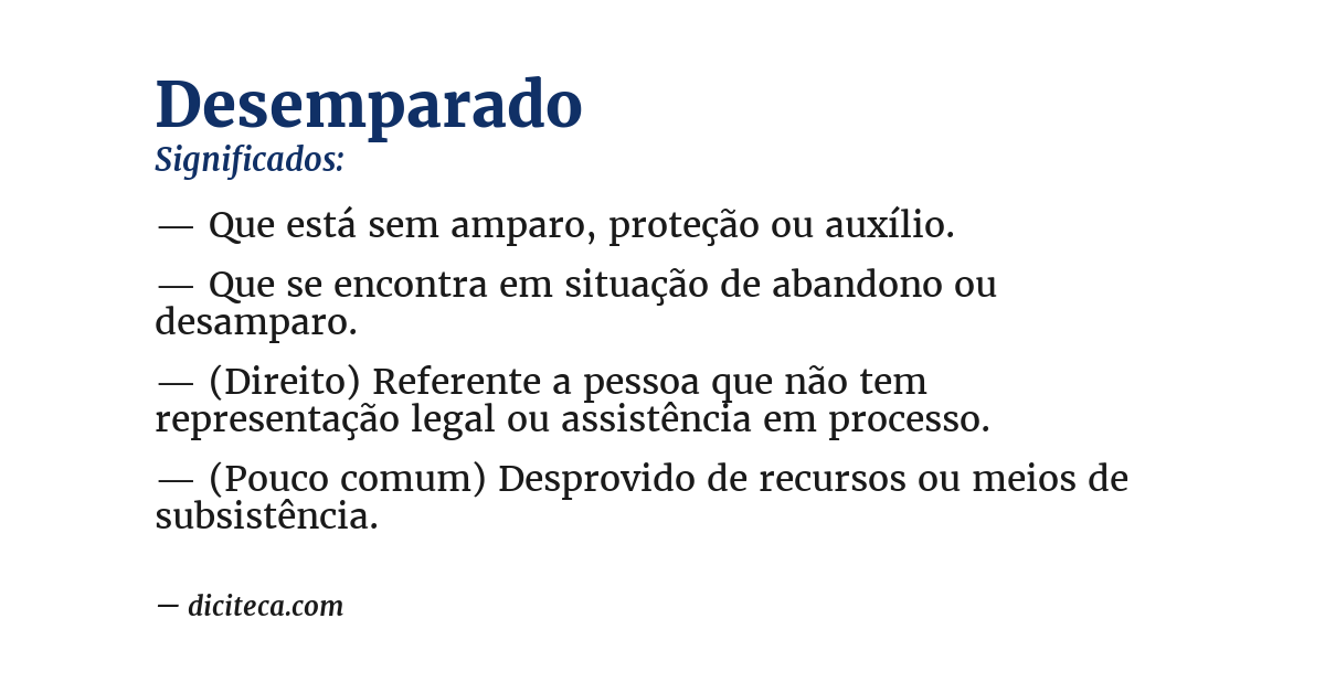Significado de desemparado