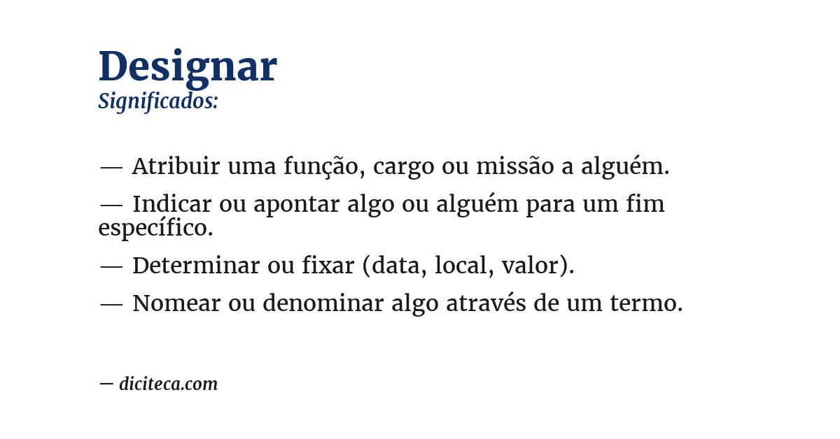 Significado de designar