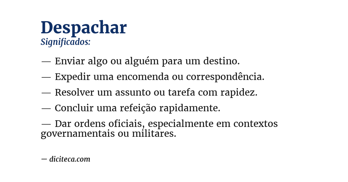 Significado de despachar
