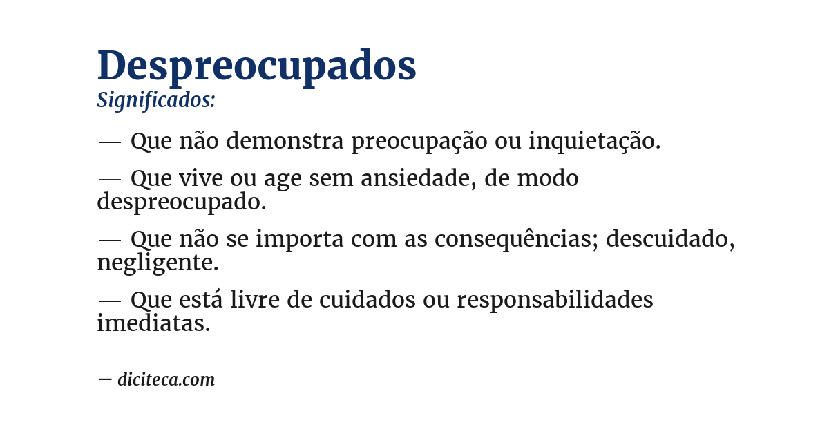 Significado de despreocupados