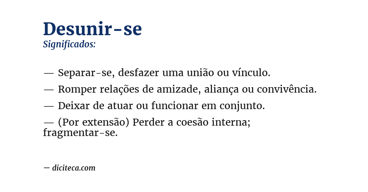 Significado de desunir-se