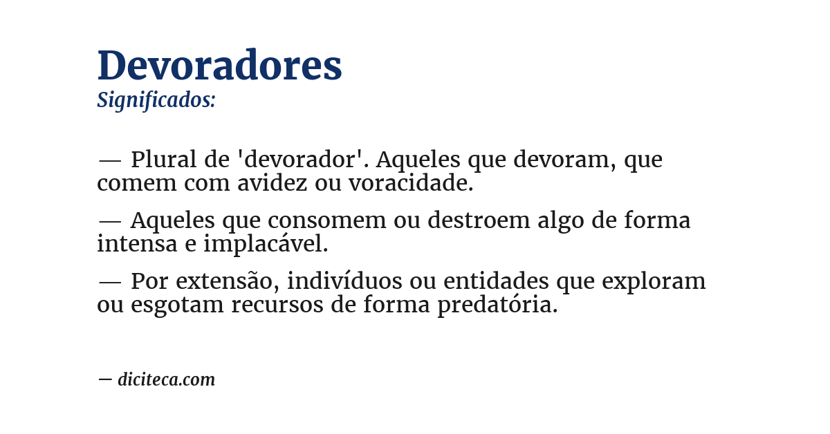 Significado de devoradores