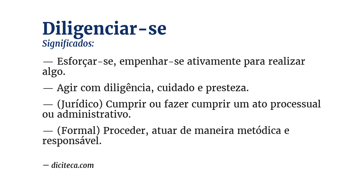 Significado de diligenciar-se