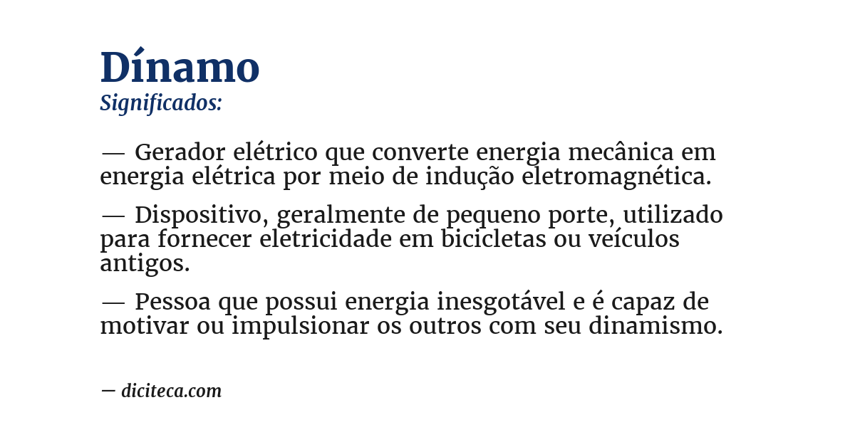 Significado de dínamo