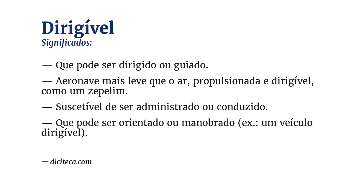Significado de dirigível