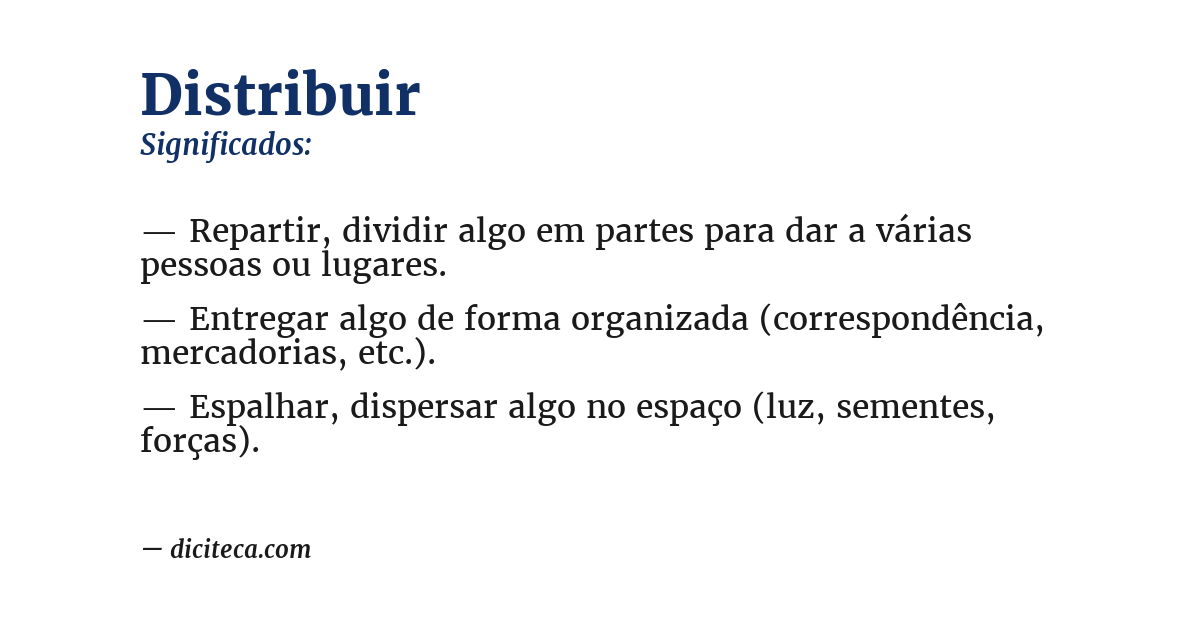 Significado de distribuir