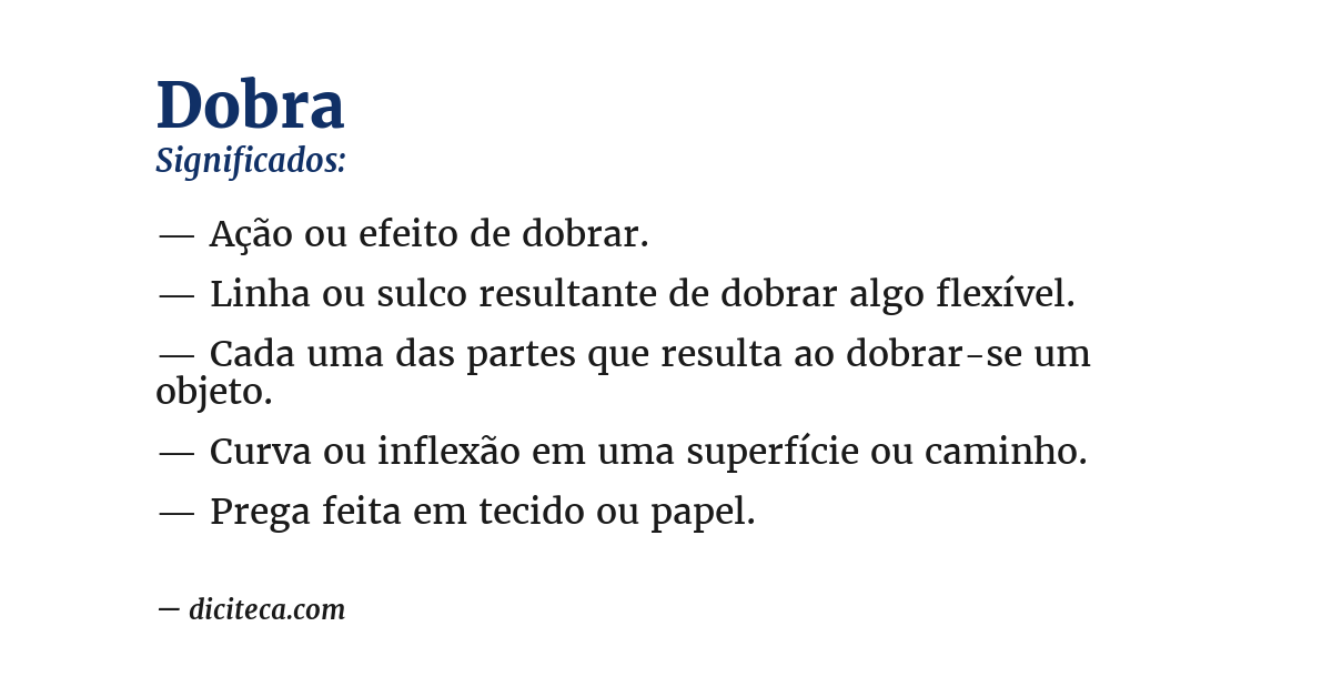 Significado de dobra