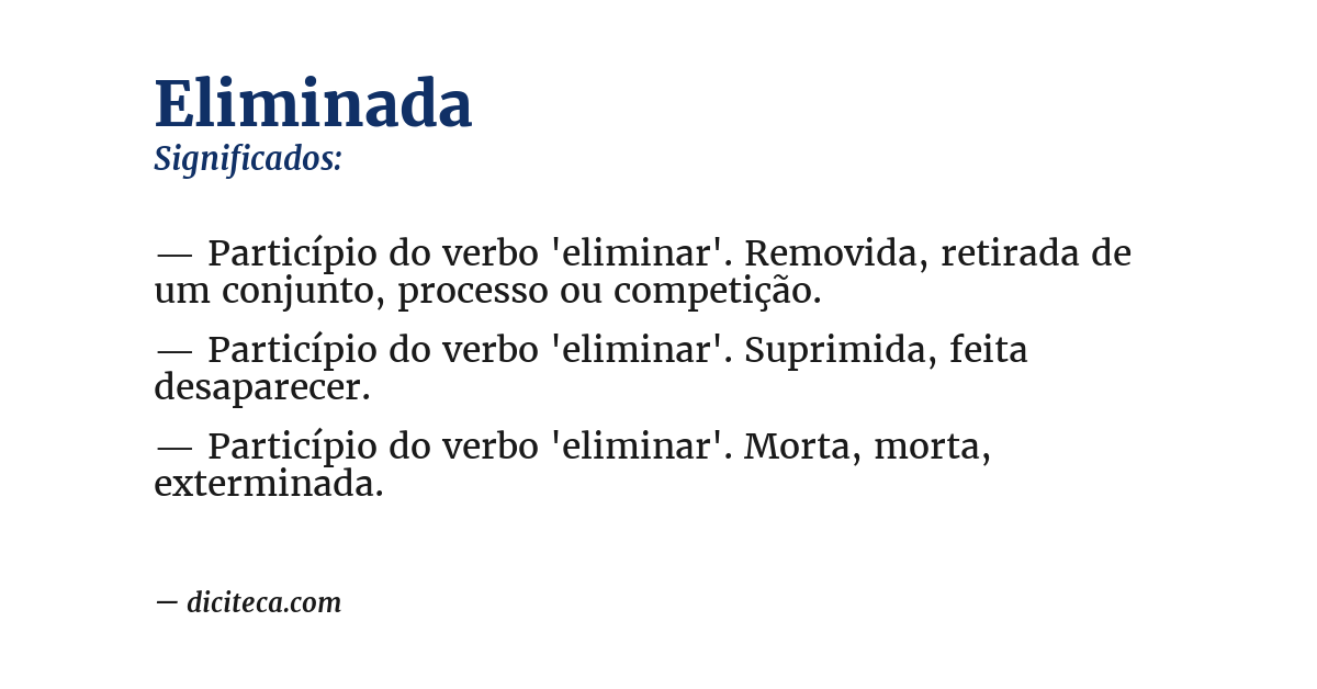 Significado de eliminada